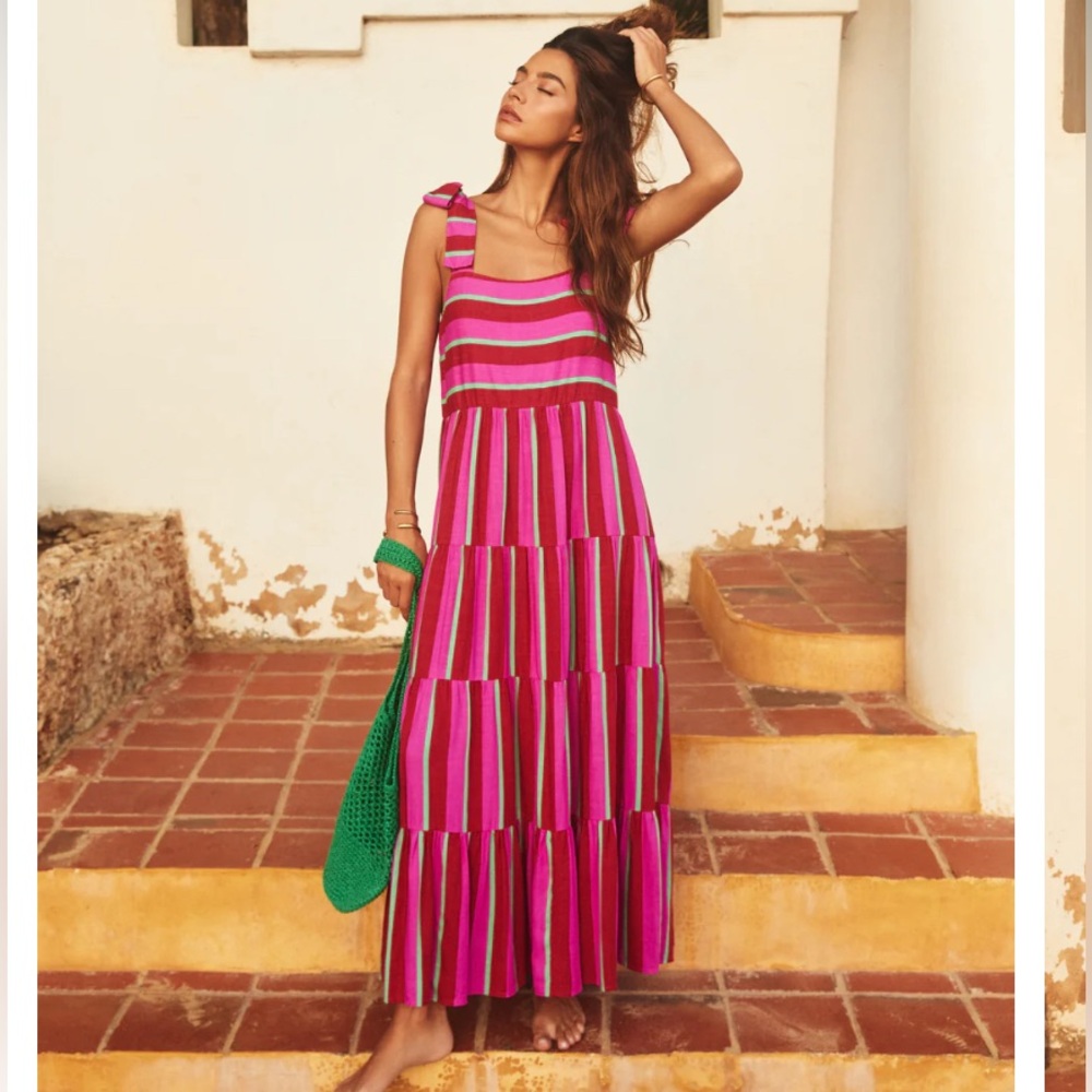 Mister Zimi Layla Pink Tiered Maxi Resort Dress